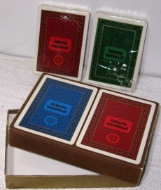 JUEGO-2-NAIPES-BARAJA-ESPANOLA-POKER-LOTERIA-NACIONAL-1976